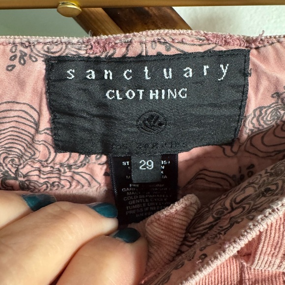 Sanctuary Rose Pink Mauve Wide Leg Corduroys - Picture 2 of 3